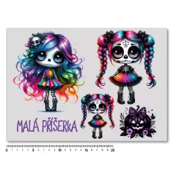 Látka na halloween - sugar skull mavaga design