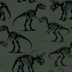 Dinosauří kostry perokresba na khaki - materiálové varianty