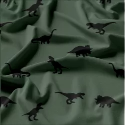 Minimalistická látka s dinosaury na khaki