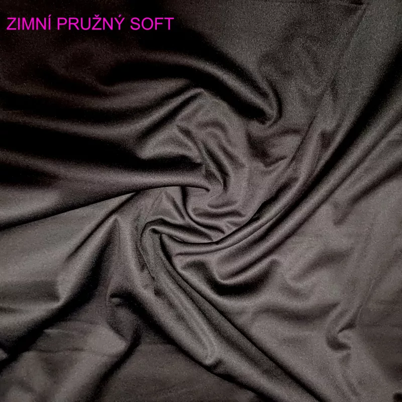 softshell ZIMNÍ PRUŽNÝ - ČERNÝ soft atest pro děti