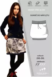 Papírový střih -  DÁMSKÁ  sukně do nápletu - xxs- 2xl